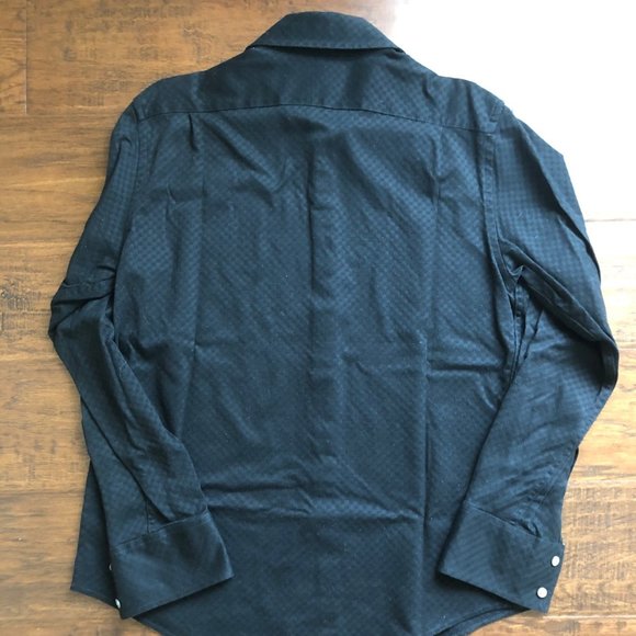 Banana Republic mens black knit dress shirt size M - Picture 6 of 7